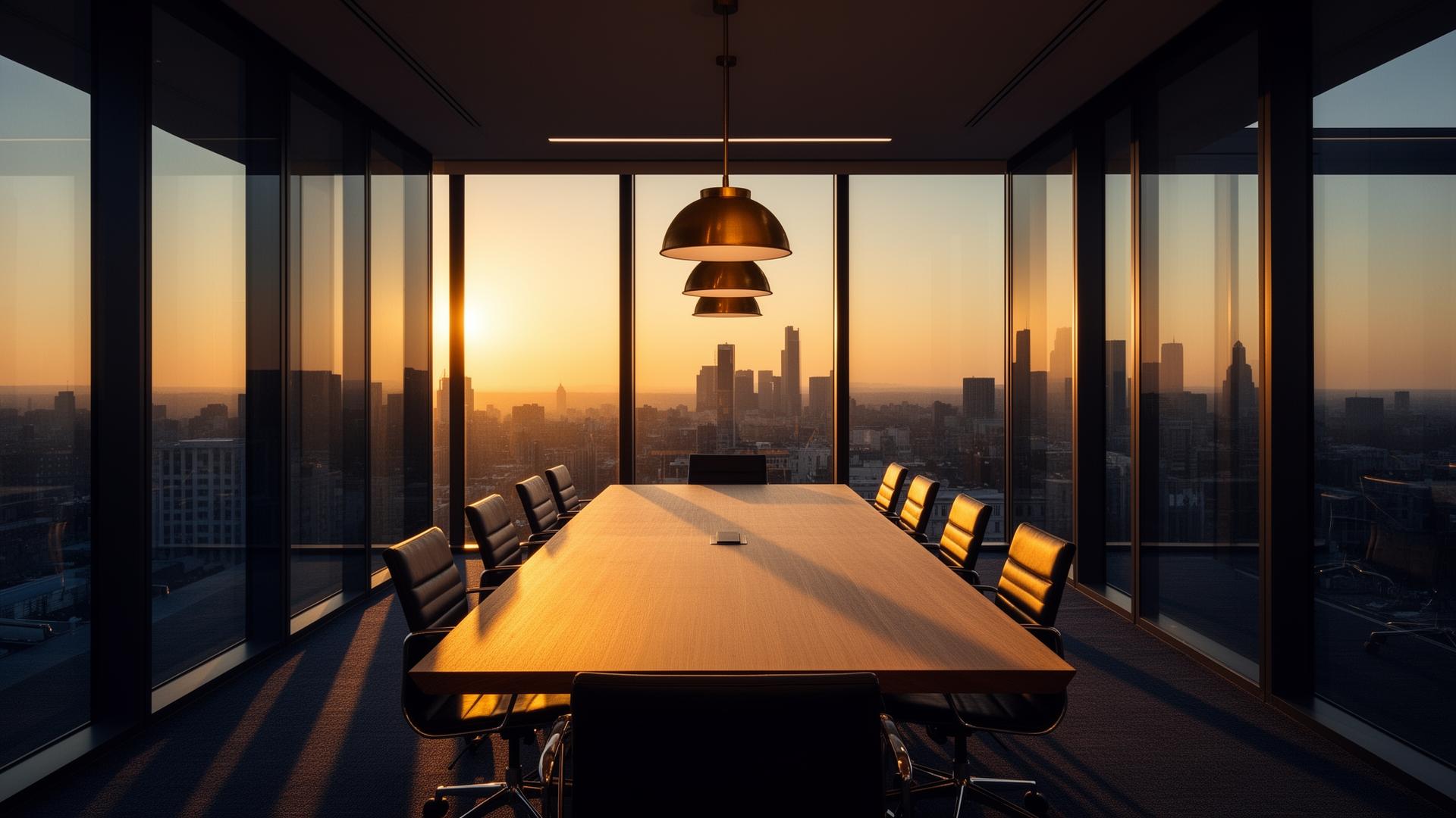 Boardroom at golden hour
